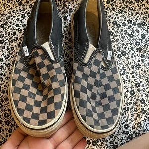 Checker vans slip on 8.5 worn